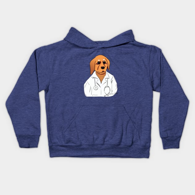 Doctor Dog Kids Hoodie by Kanom-Tom